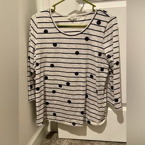 Women’s top-size large-white/navy, good condition